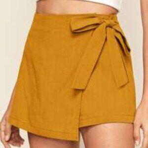 Yellow wrap skort